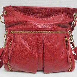 Sak Cordovan Genuine Red Leather Crossbody Bag